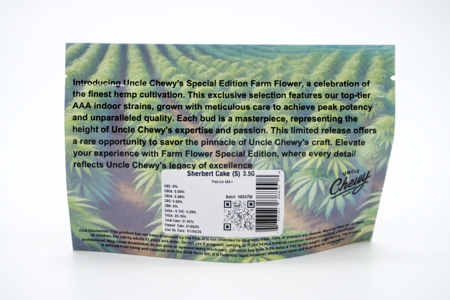 Sherb Cake Premium Organic AAA+ THCA Flower 3.5 grams Sativa