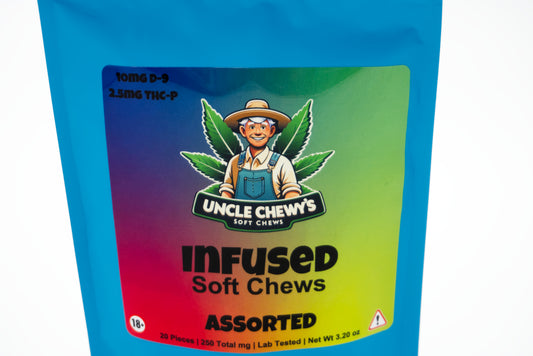 Assorted Soft Chews 10mg Delta-9 2.5mg THCP 20 Pack