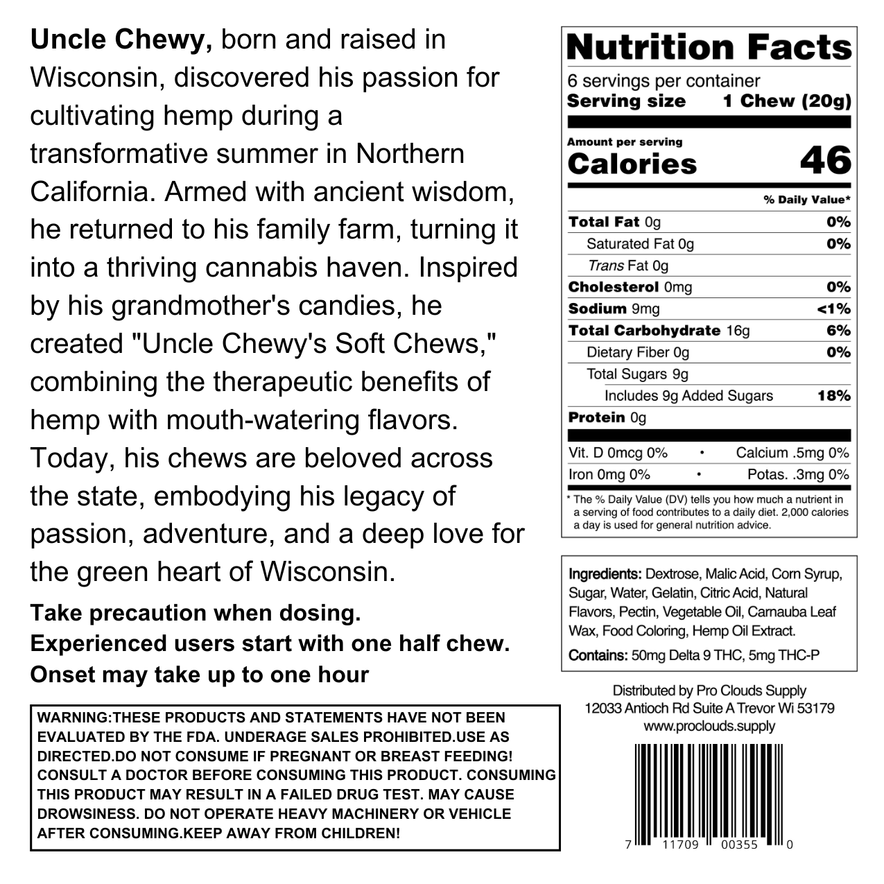 Strawberry Soft Chews 50/5mg D9 & THCP 6 Pack