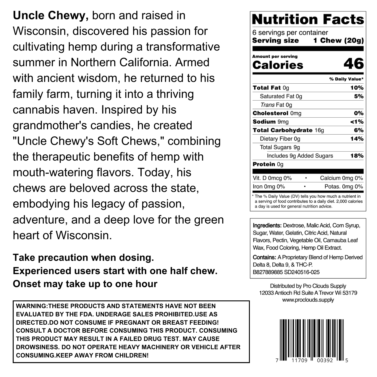 Green Apple Soft Chews D8,D9, THCP Blend 6 Pack