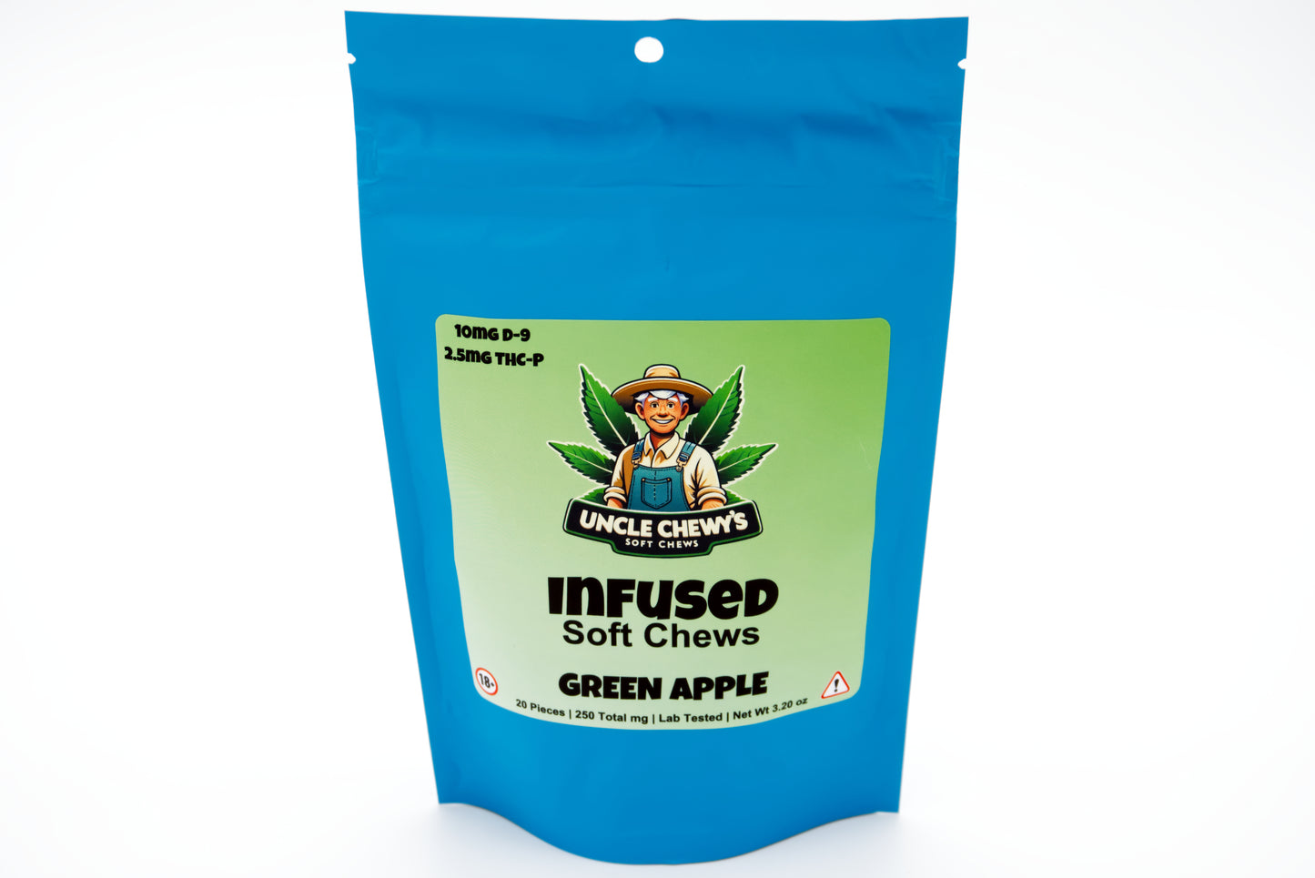 Green Apple Soft Chews 10mg Delta-9 2.5mg THCP 20 Pack