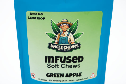 Green Apple Soft Chews 10mg Delta-9 2.5mg THCP 20 Pack