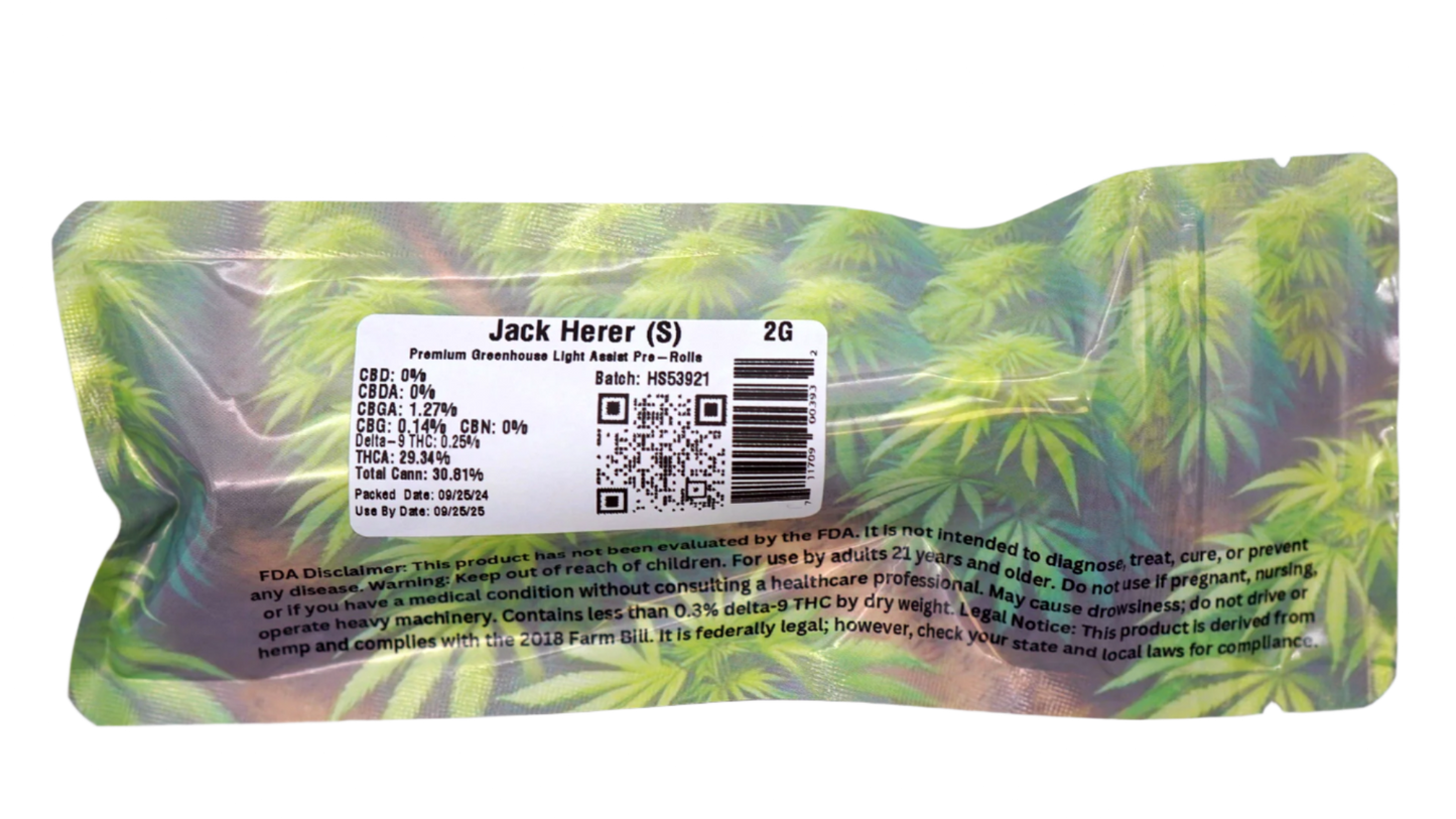 Jack Herer (S) Two Pack THCa Pre-Rolls