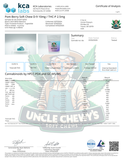 Assorted Soft Chews 10mg Delta-9 2.5mg THCP 20 Pack