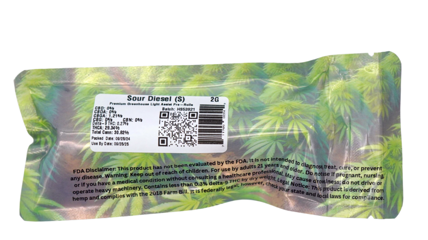 Sour Diesel (S) Two Pack THCa Pre-Rolls