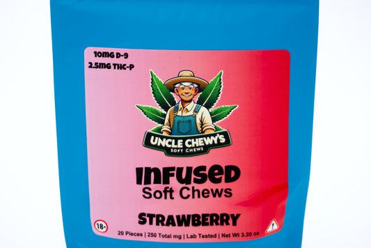 Strawberry Soft Chews 10mg Delta-9 2.5mg THCP 20 Pack
