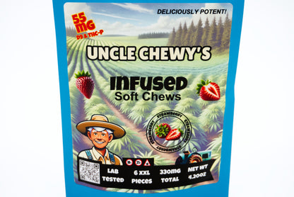 Strawberry Soft Chews 50/5mg D9 & THCP 6 Pack