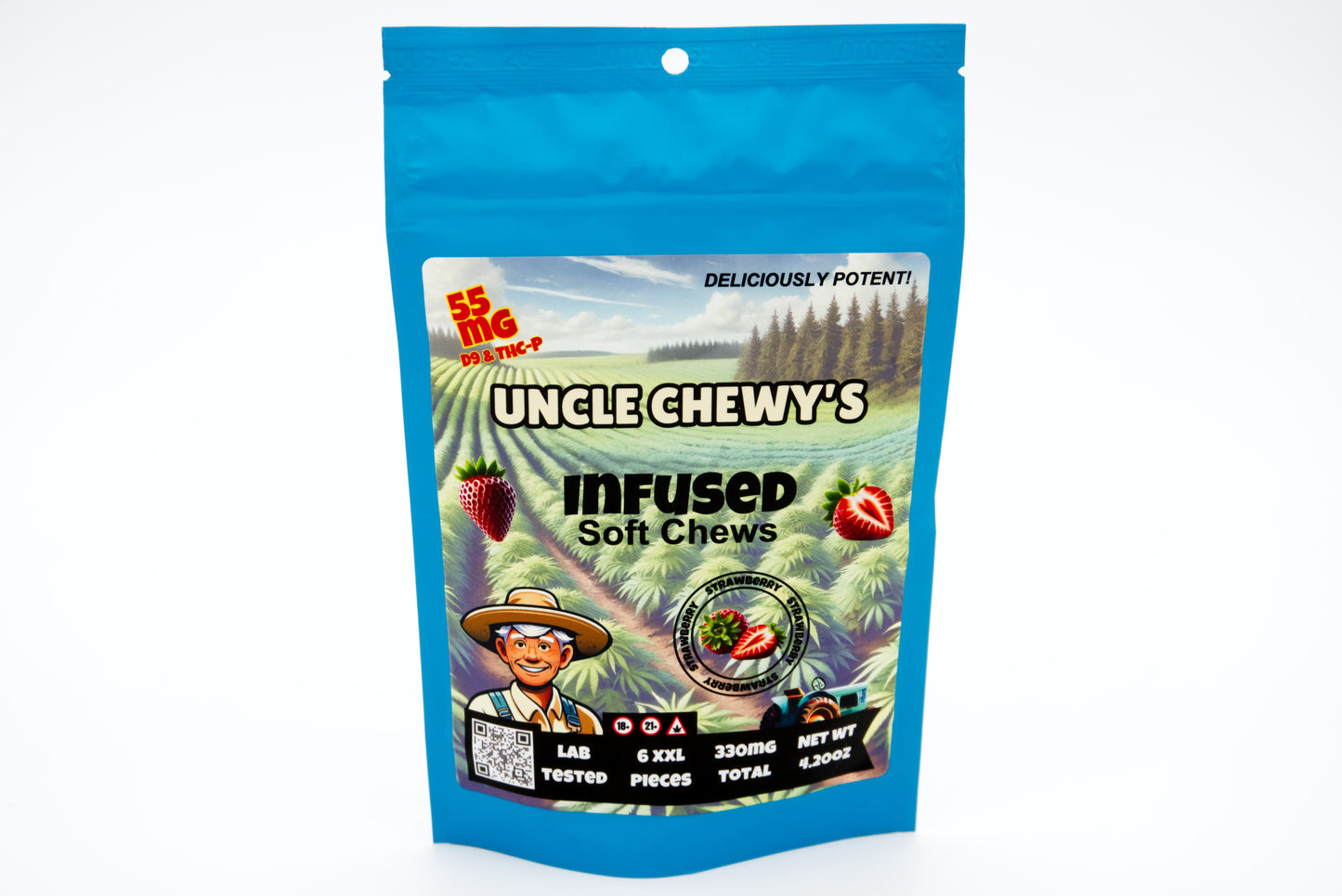 Strawberry Soft Chews 50/5mg D9 & THCP 6 Pack